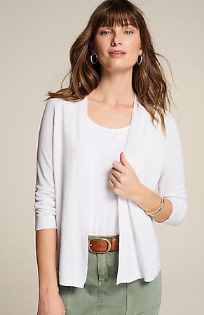 Image for Fine-Textured-Seams Open-Front Cardi