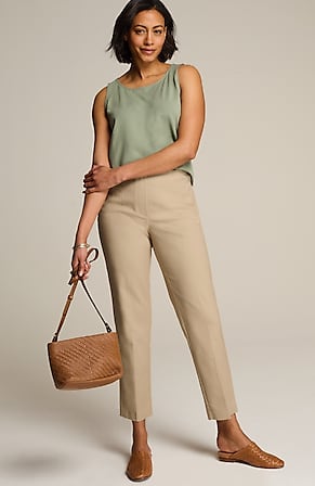 Image for Curvy-Fit Versatile Cotton-Stretch Slim-Leg Pants