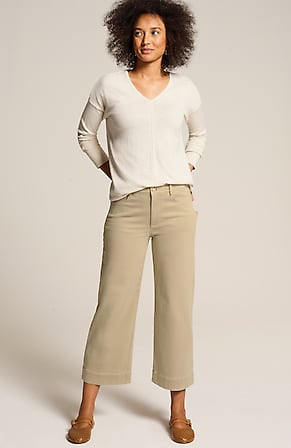 Image for High-Rise Trapunto-Stitched Wide-Leg Jeans