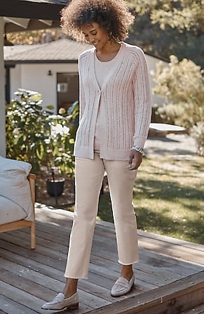 Image for Fringe-Hem Pima-Chino Pants