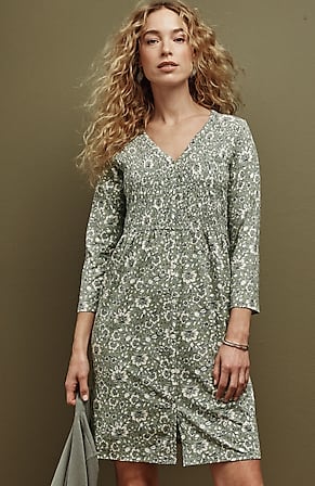 Image for Smocked Button-Front Dress
