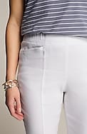 linen-stretch angled-pocket slim-leg pants