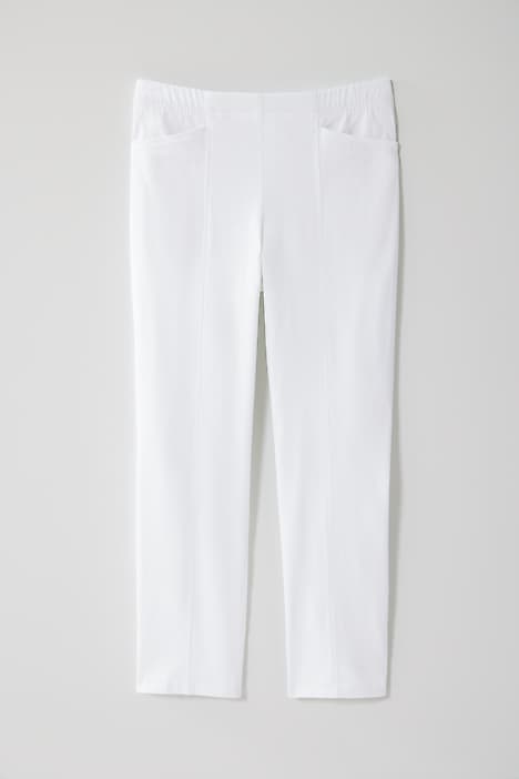 linen-stretch angled-pocket slim-leg pants