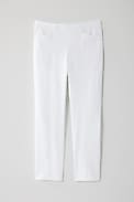 linen-stretch angled-pocket slim-leg pants