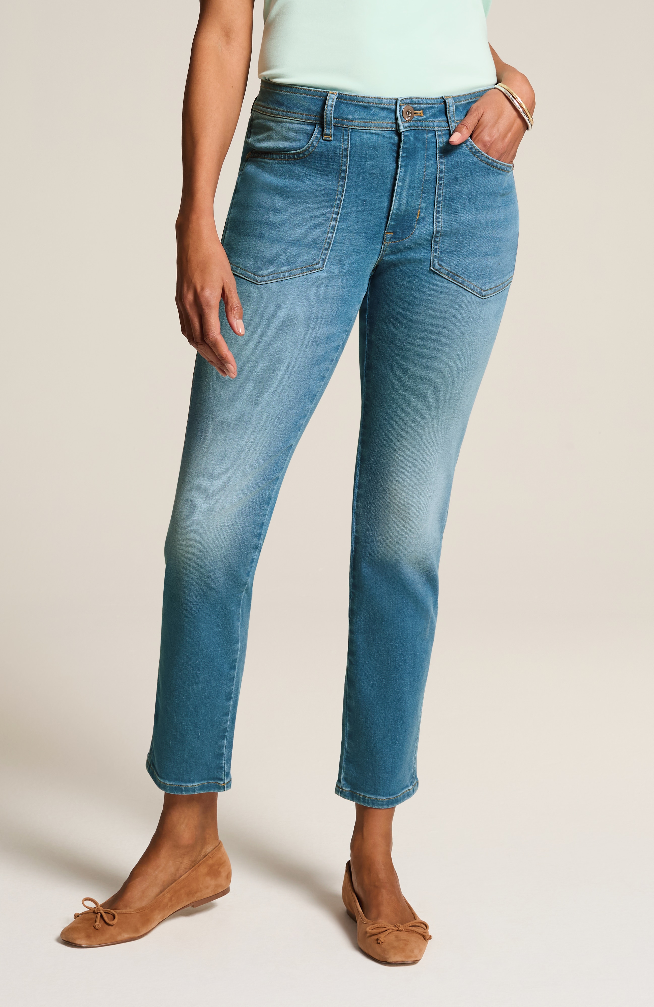 patch-pocket slim-leg jeans