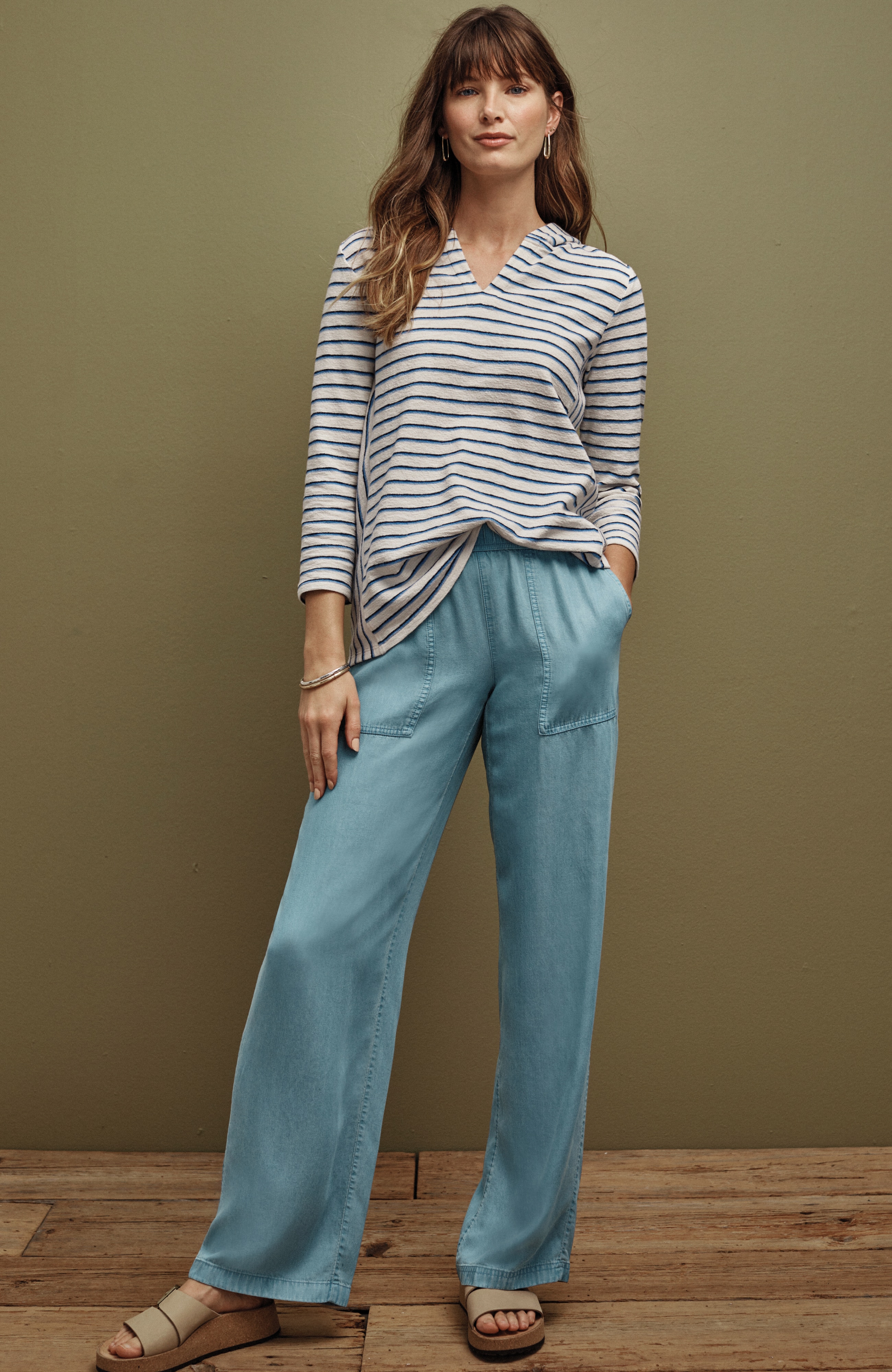 Indigo Relaxed Wide-Leg Pants | JJill