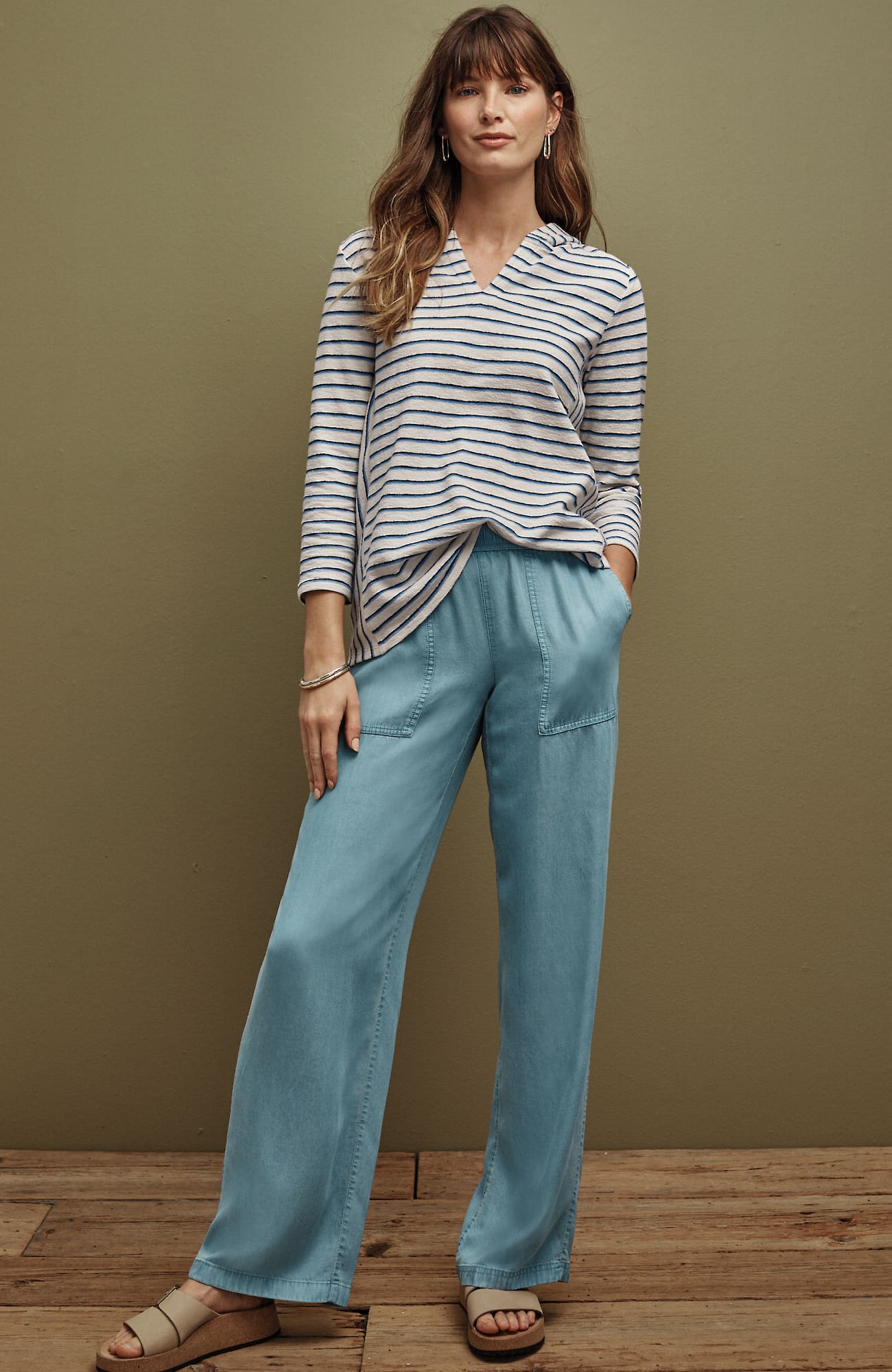 JJILL J.JILL INDIGO RELAXED WIDE-LEG PANTS 