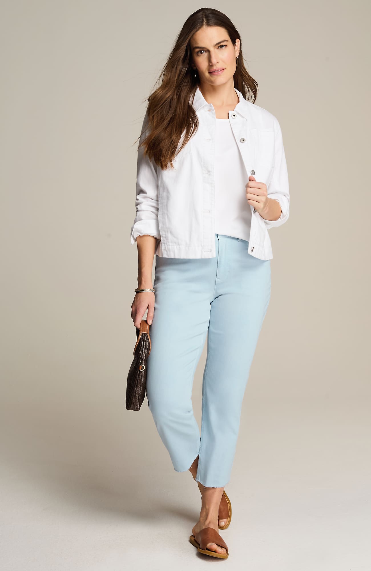 Jjill J.jill Curvy-fit Fringe-hem Crops