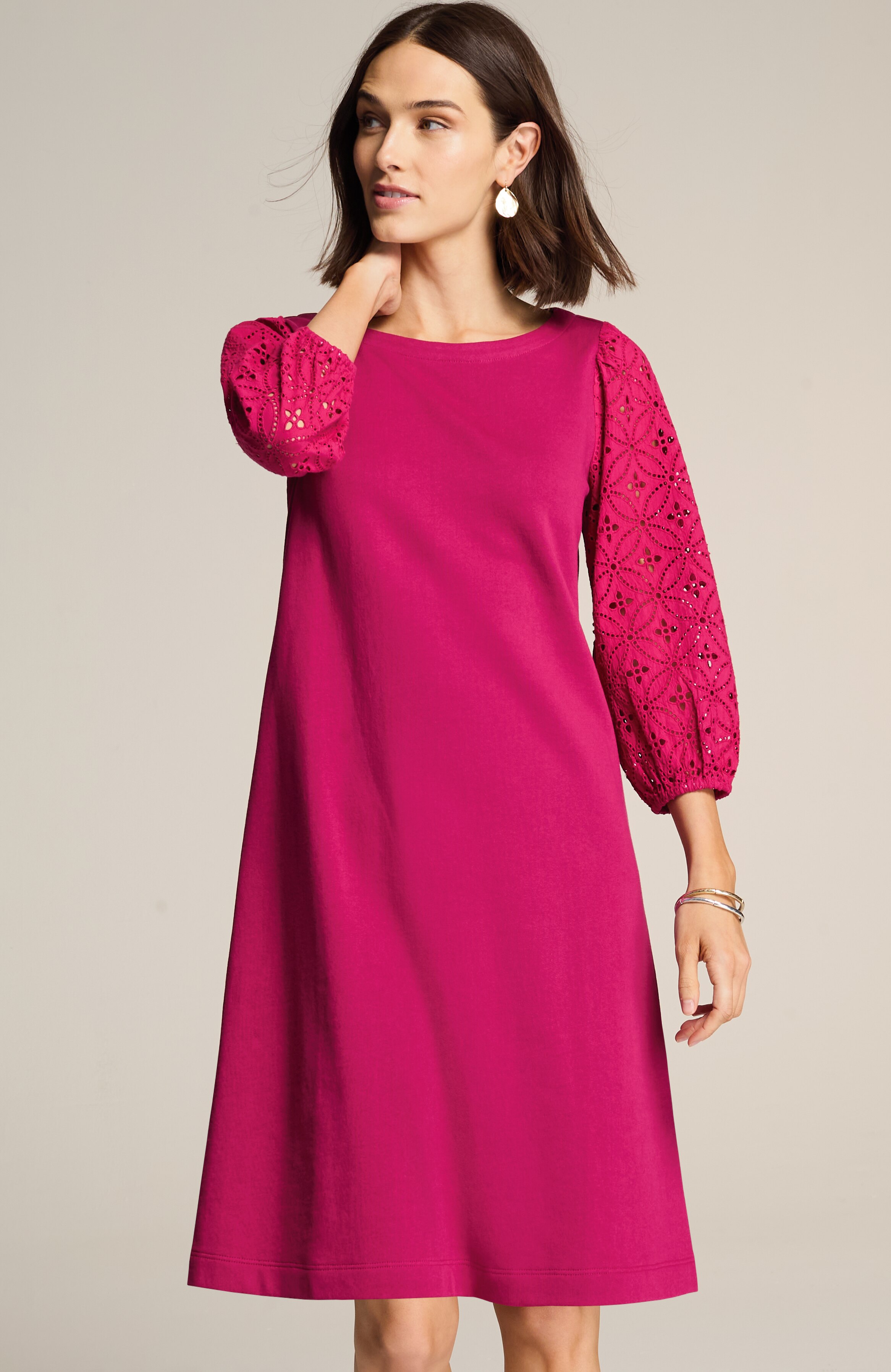Knit & Eyelet Dress JJill