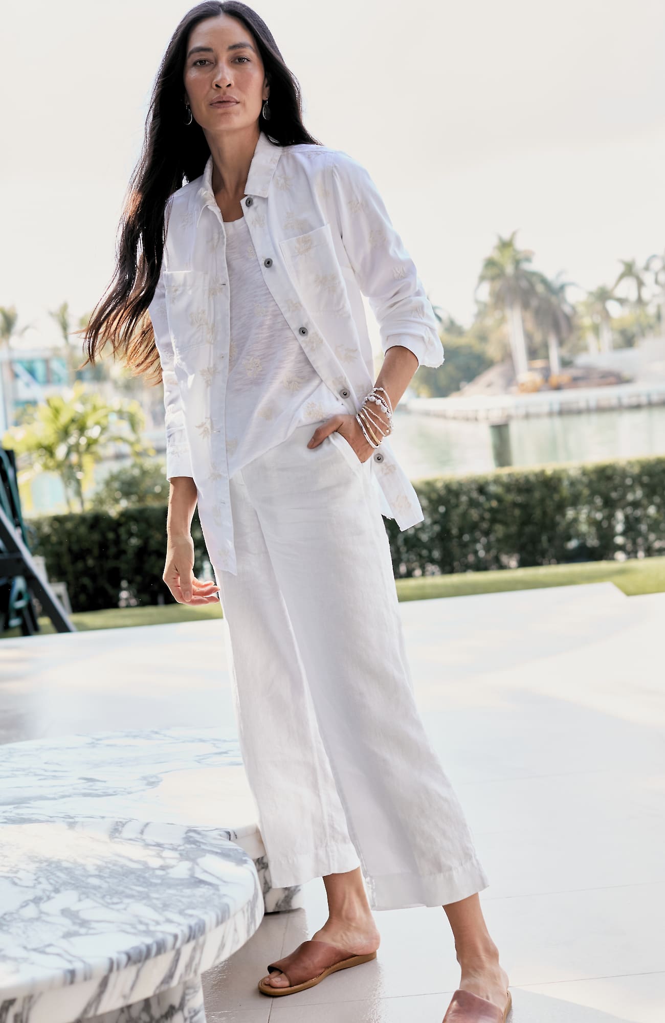 Jjill J.jill Linen Creased-front Wide-leg Pants