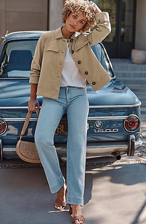Image for Lightweight Indigo Wide-Leg Jeans