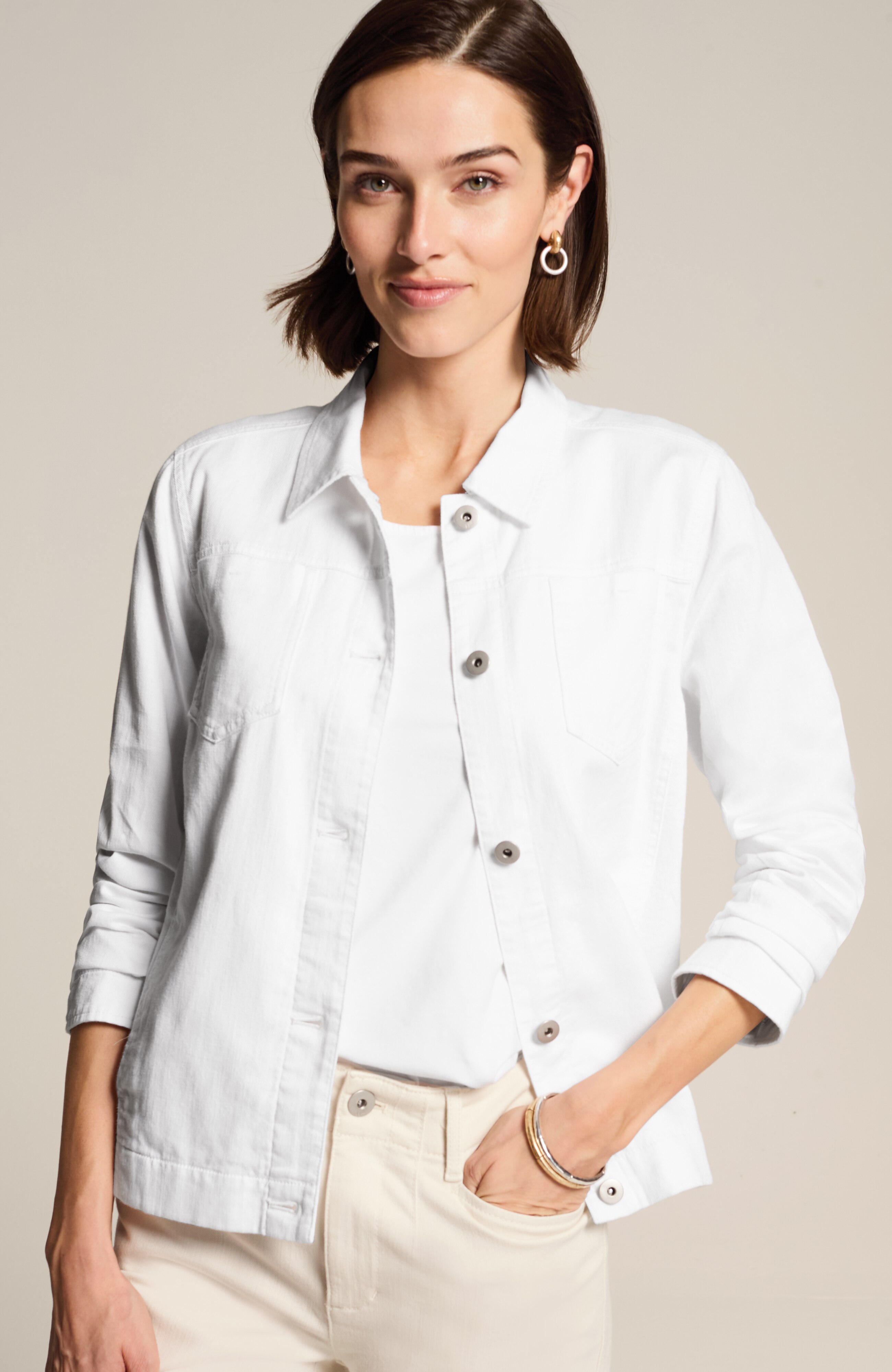 COTTON & LINEN DENIM JACKET | JJill