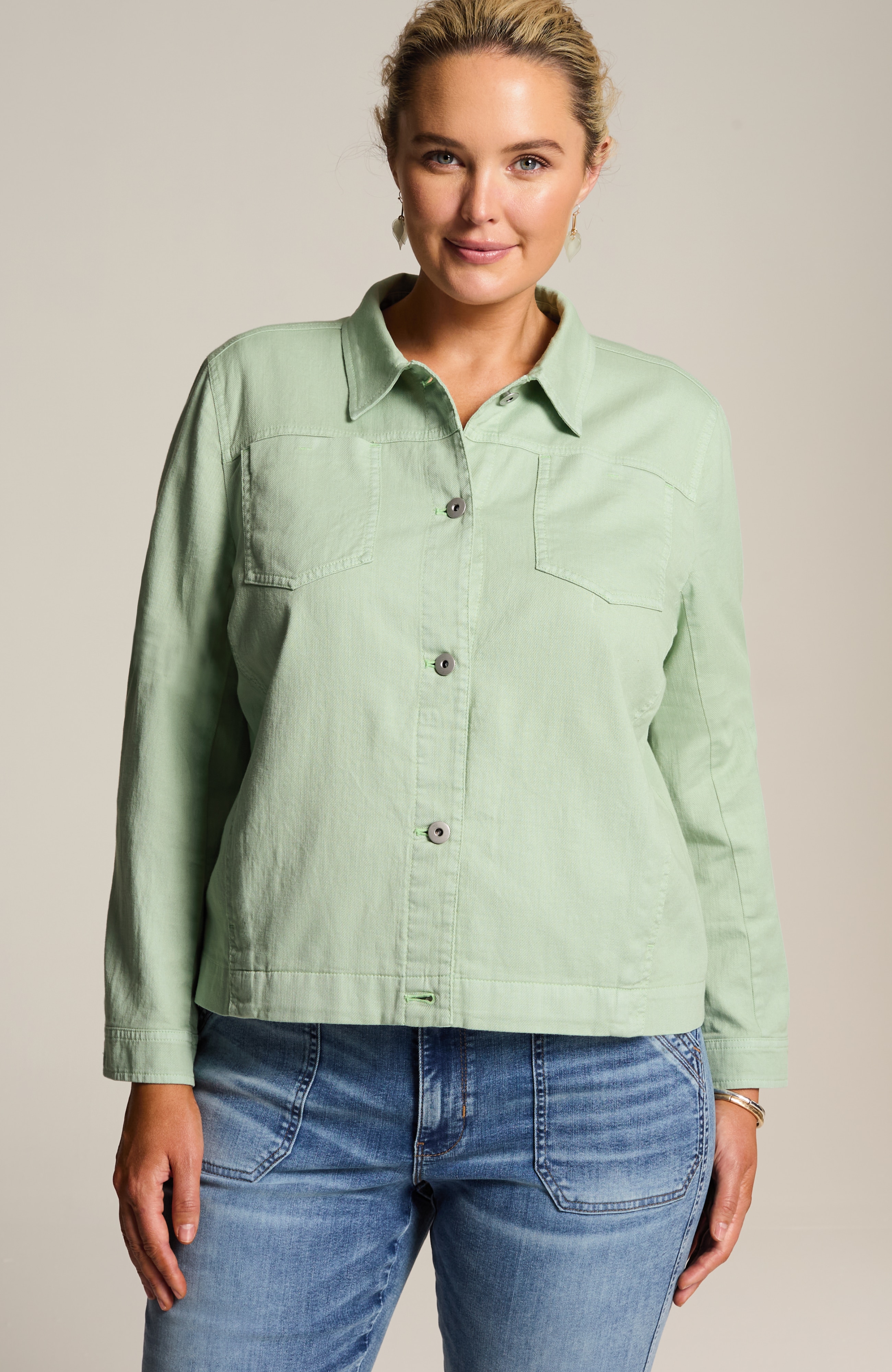 COTTON & LINEN DENIM JACKET | JJill