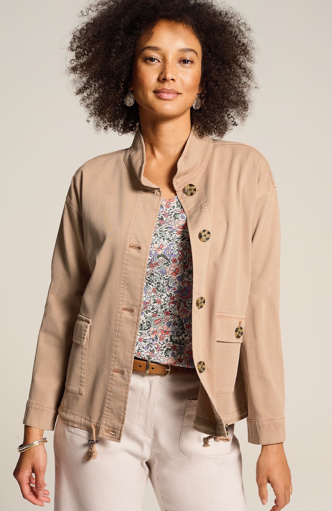 Jjill J.jill Relaxed Utility Jacket In Light Peach Dust