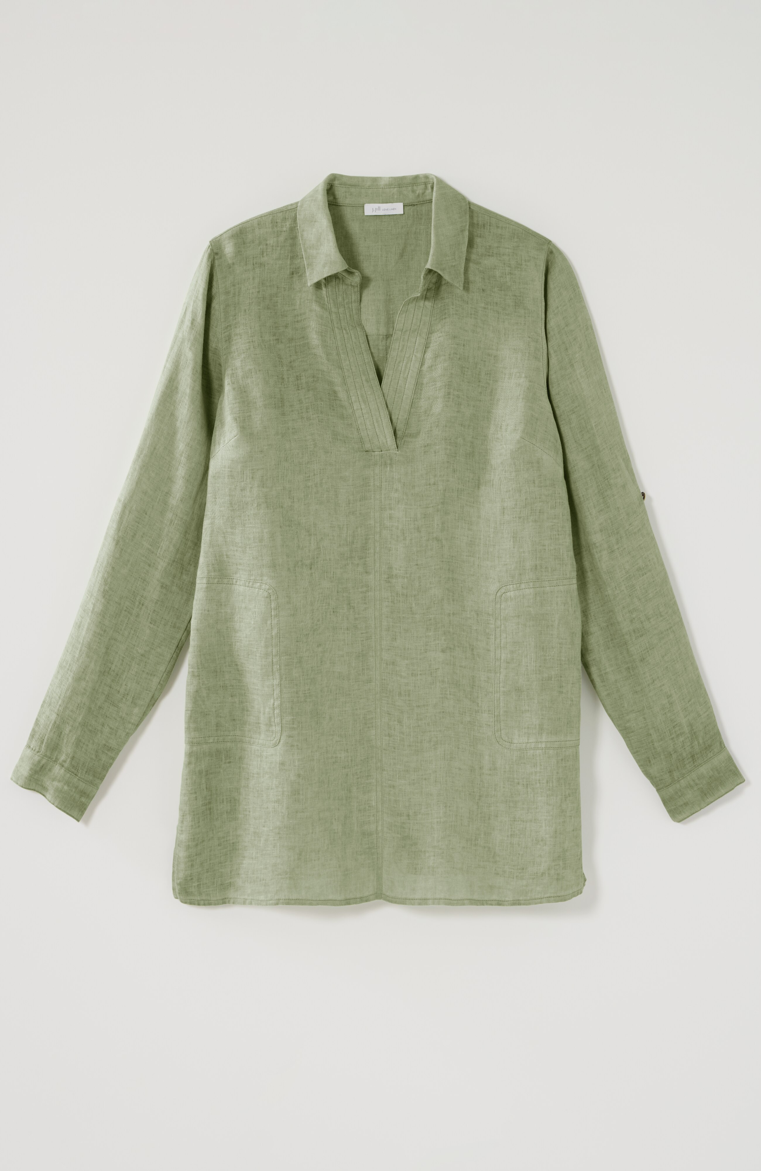 GARMENT-DYED LINEN POPOVER TUNIC | JJill