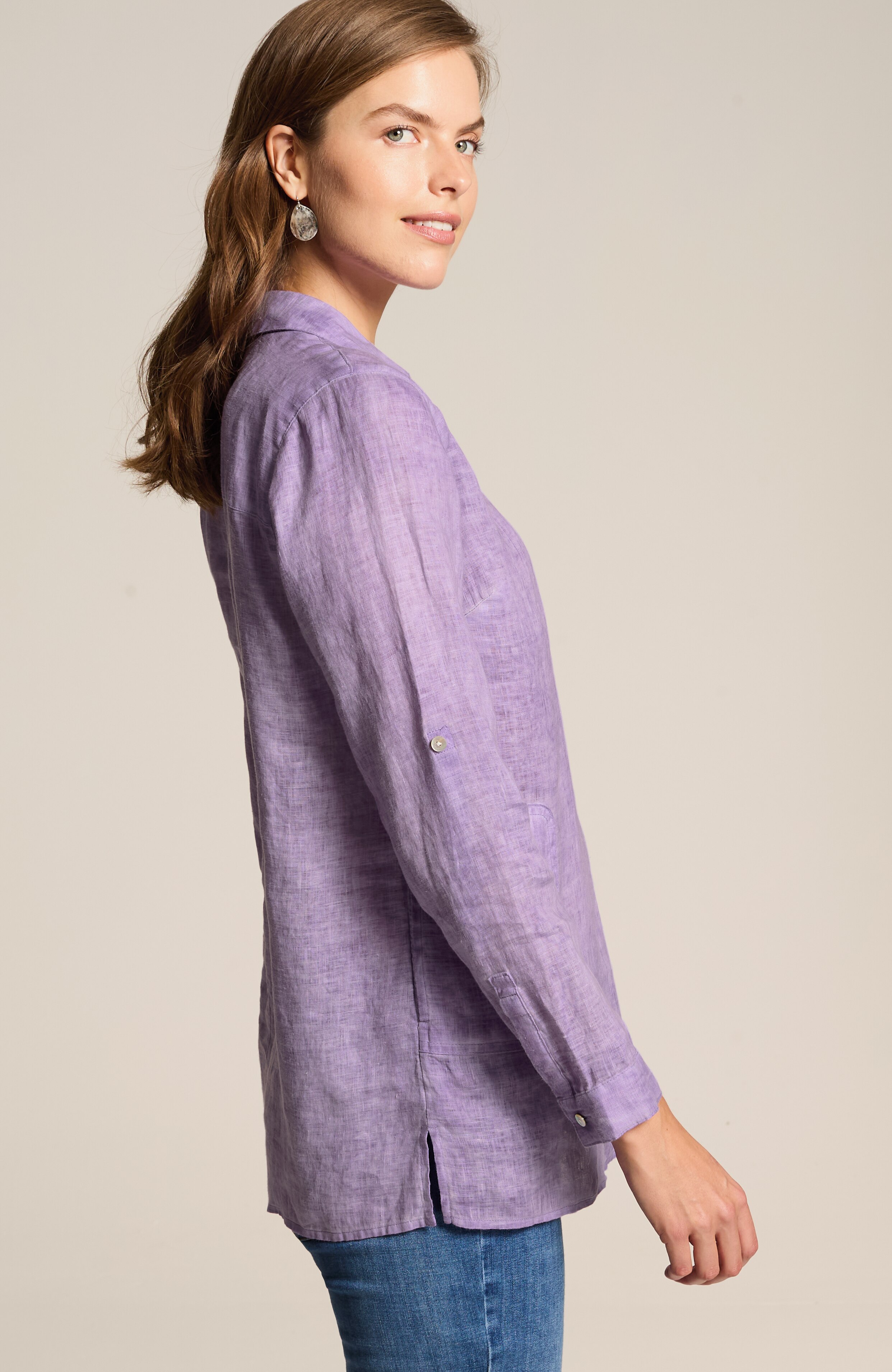garment-dyed linen popover tunic