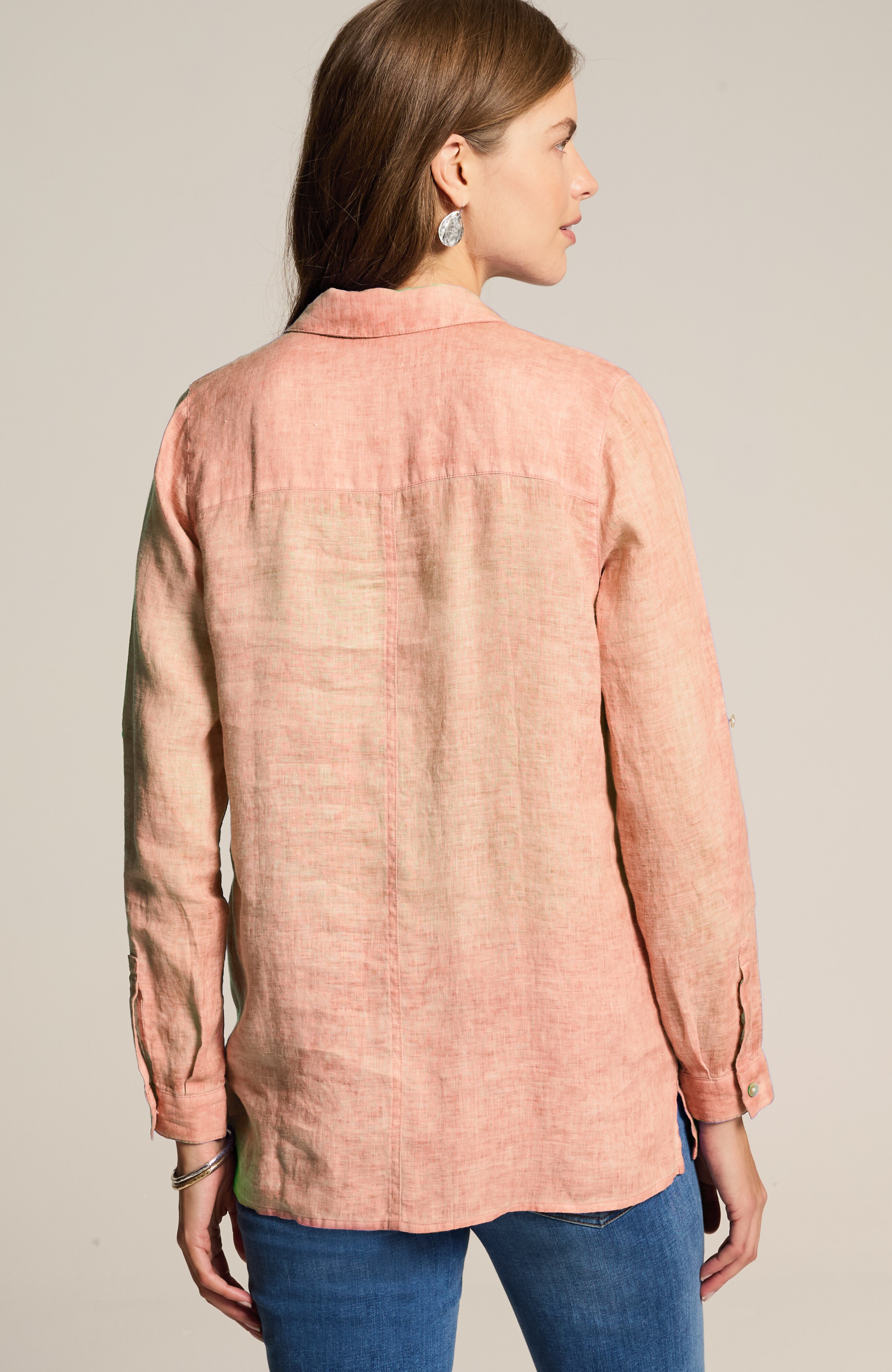 トップス oval pippi / linen tuck&gather blouse Red Stripe Linen Kennedi Blouse | Tuckernuck