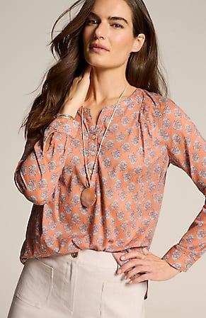 Image for Printed Cotton Voile Top