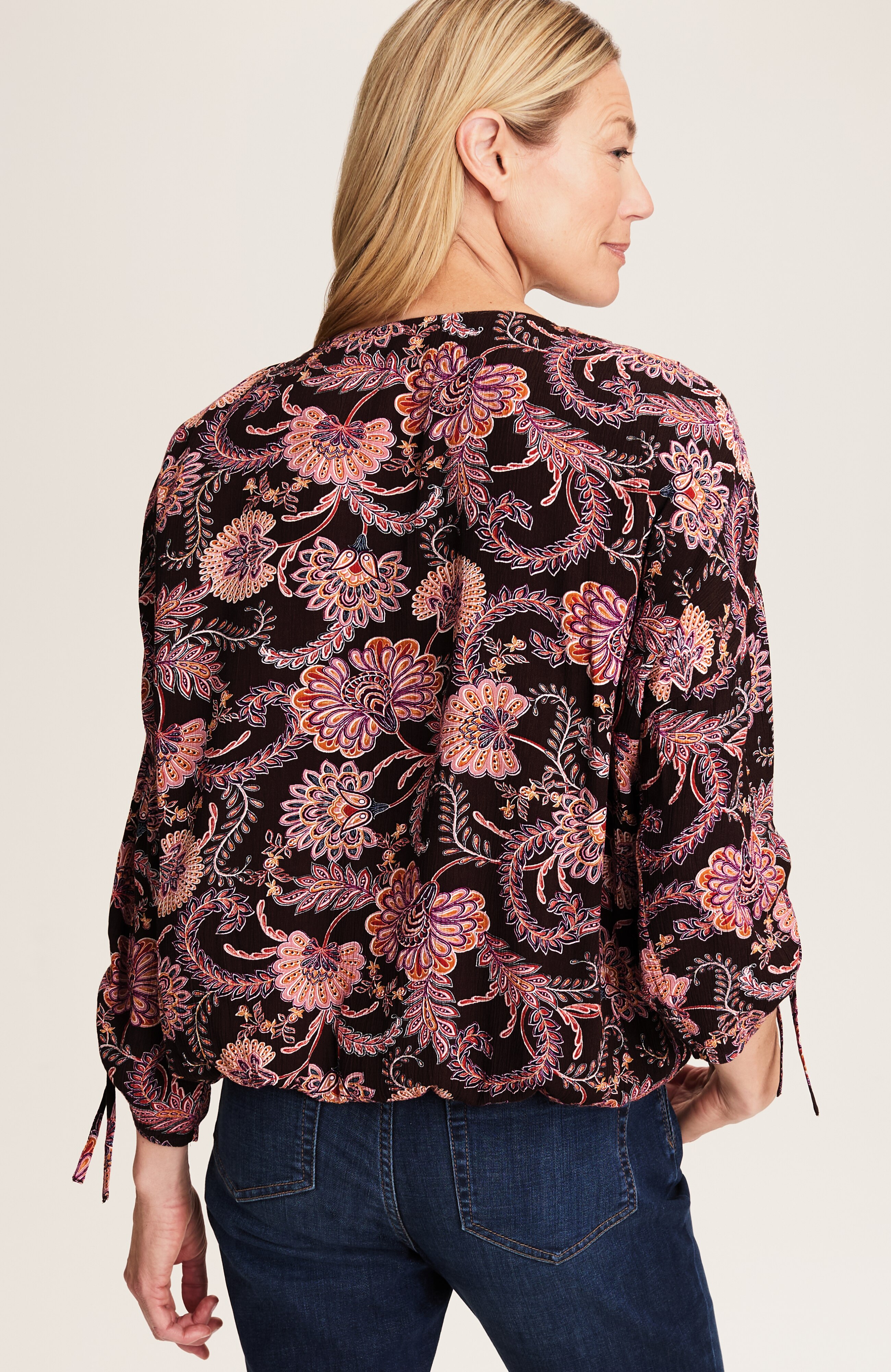 Printed Crinkle-Textured Top | JJill