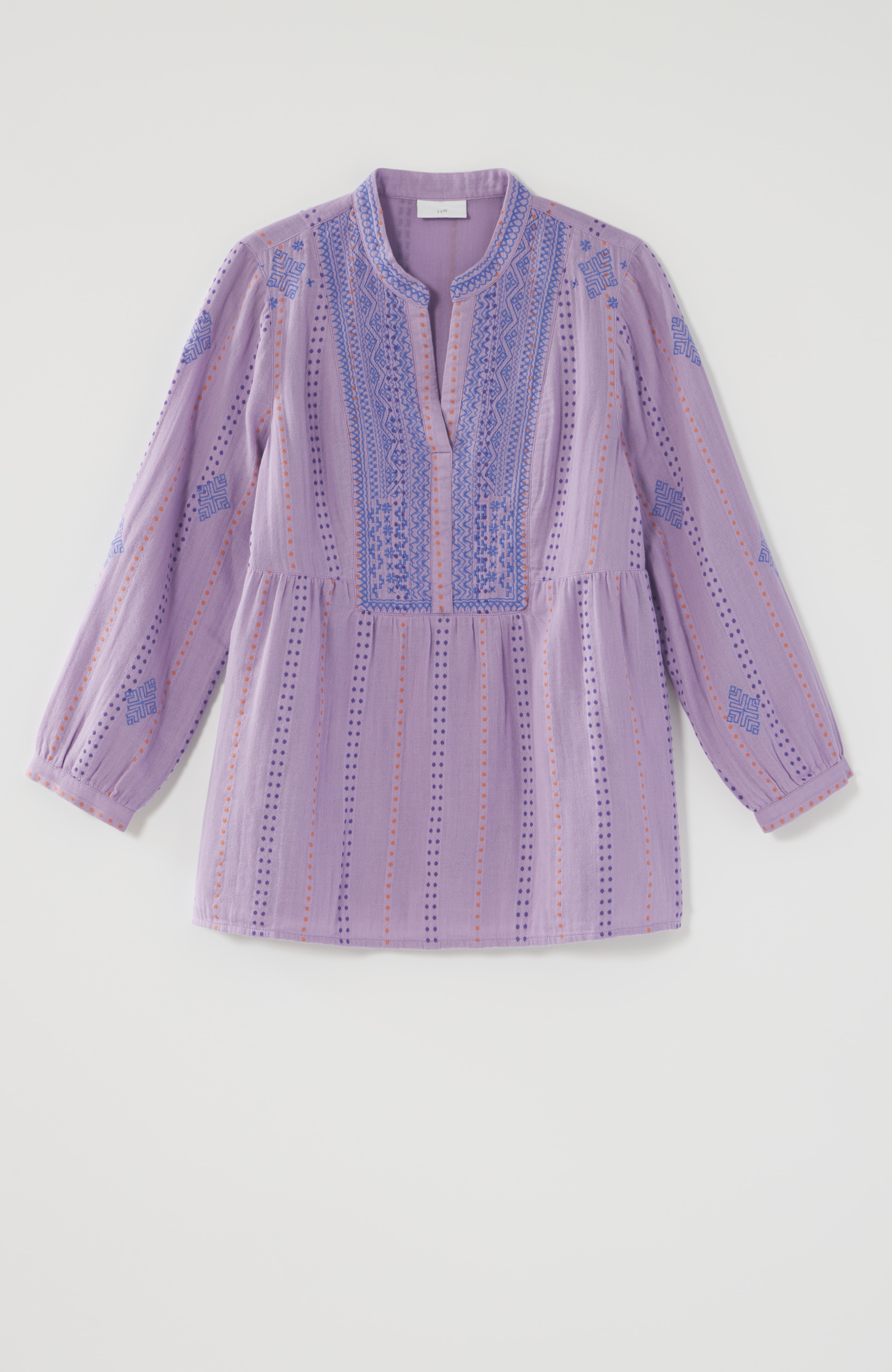 cotton-gauze embroidered popover