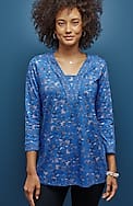 border-printed v-neck tunic