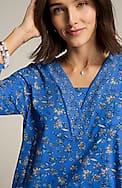 border-printed v-neck tunic