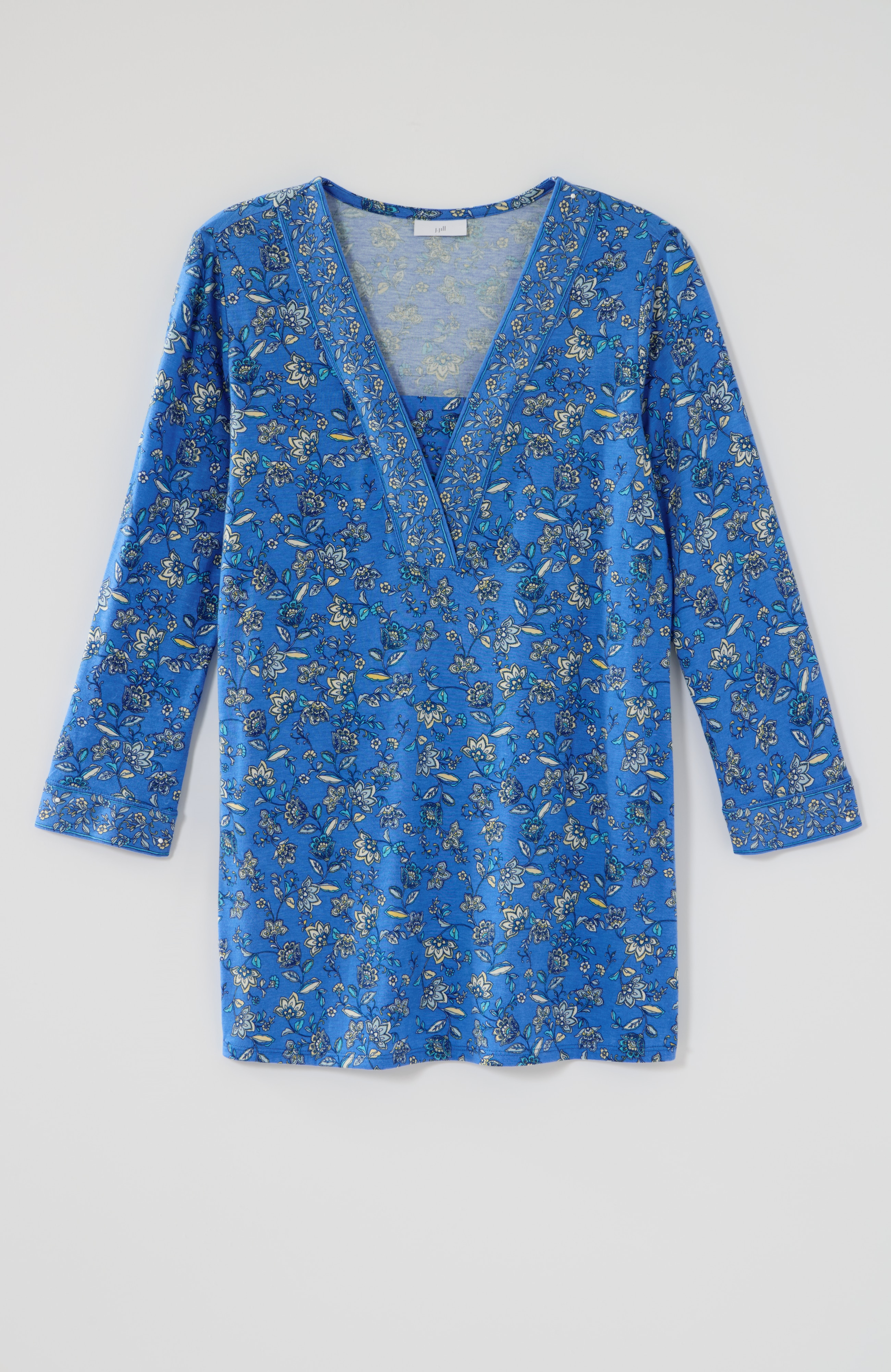 border-printed v-neck tunic