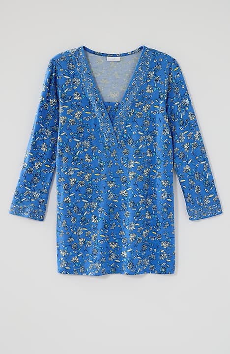 border-printed v-neck tunic
