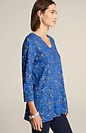 border-printed v-neck tunic