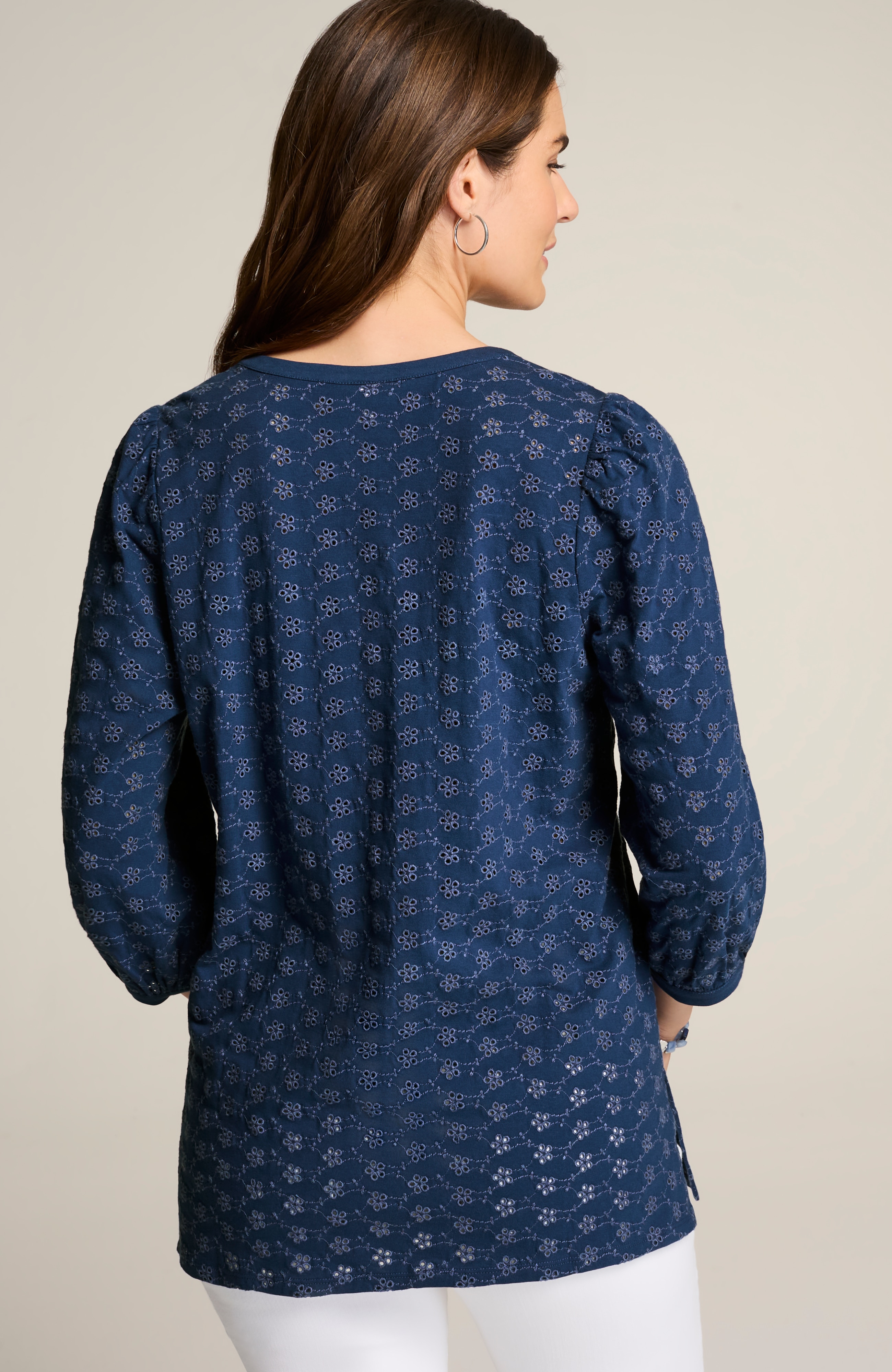 eyelet knit tunic