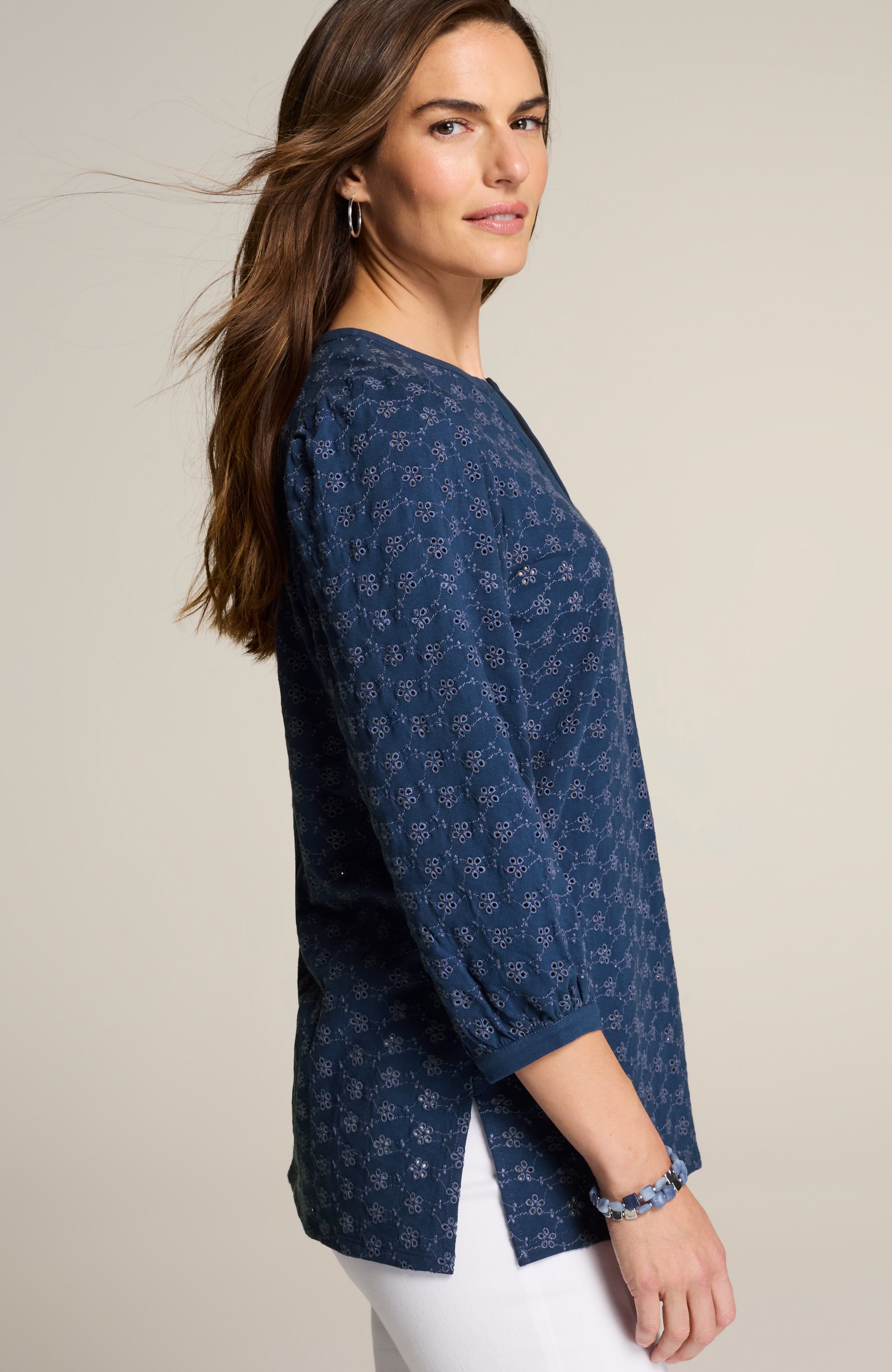 【ご予約品】 Eyelet JJill | Tunic Knit トップス