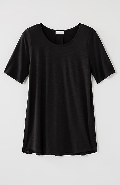 cotton-blend elbow-sleeve tunic