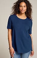 cotton-blend elbow-sleeve tunic