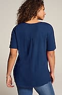 cotton-blend elbow-sleeve tunic