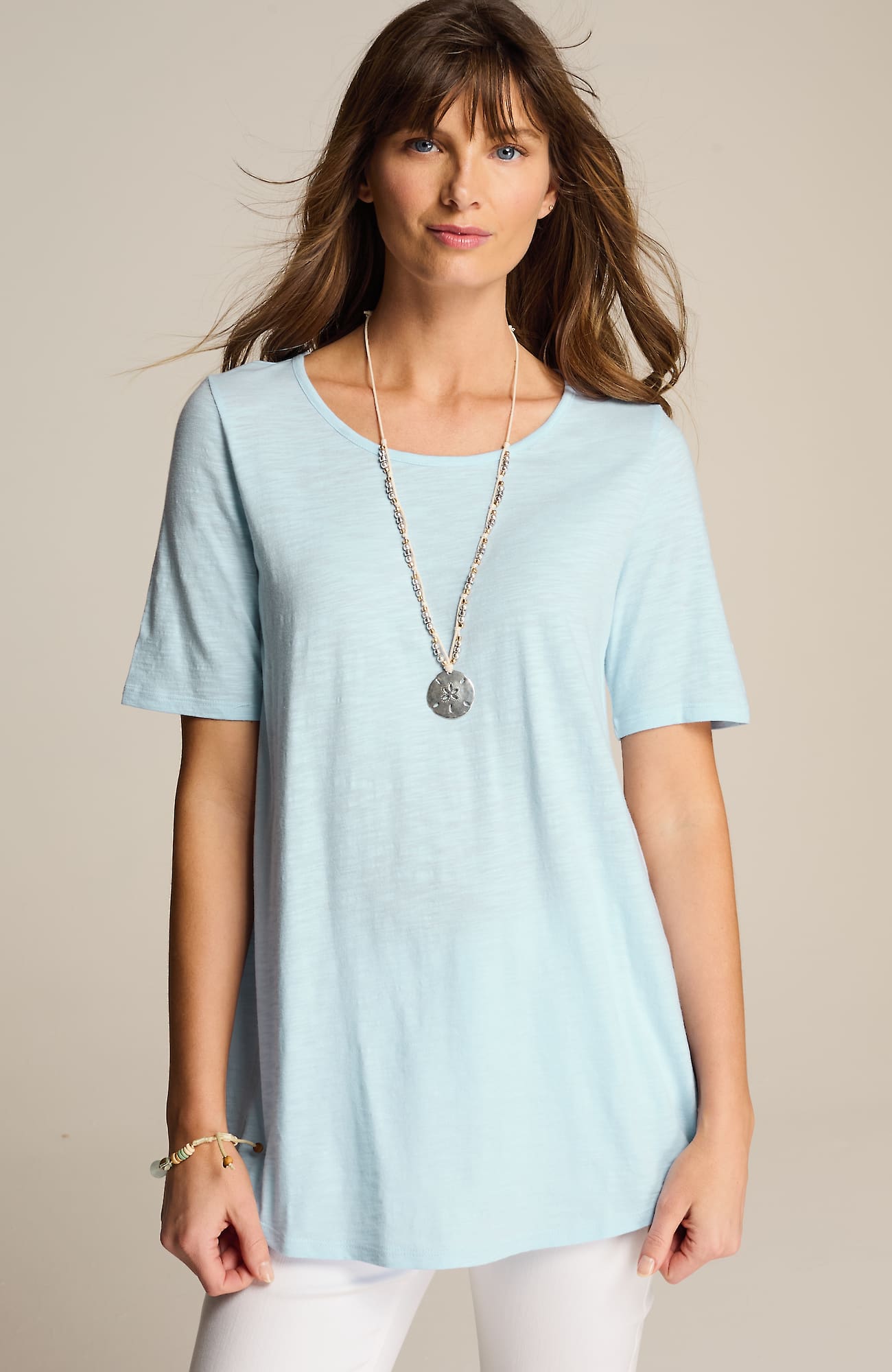 Jjill J.jill Cotton-blend Elbow-sleeve Tunic