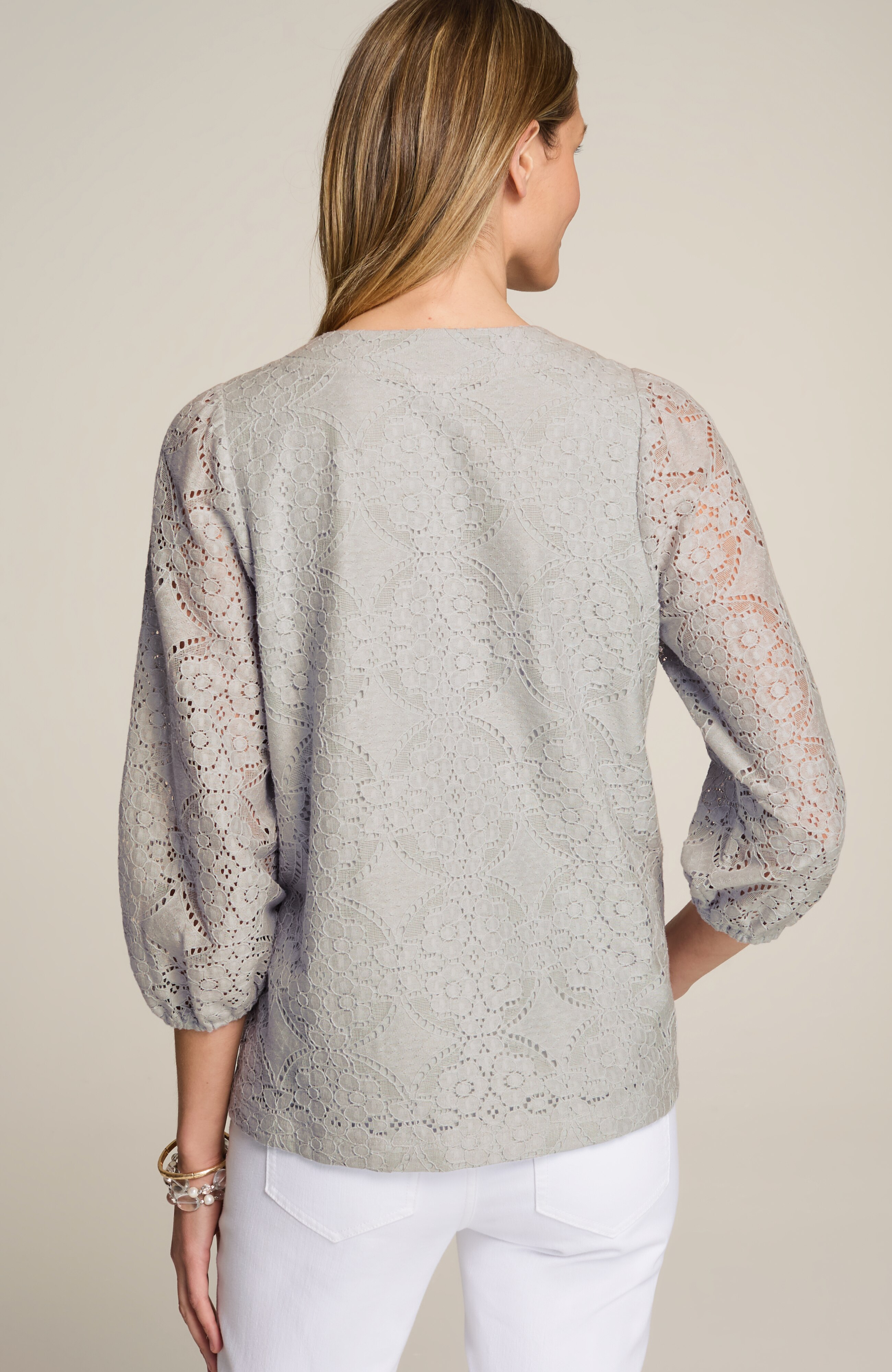 Lace Panel Satin Top – Cotton Candy LA