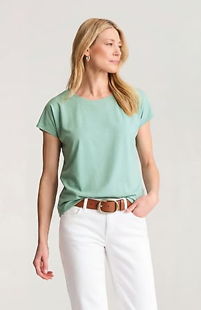 Image for Luxe Supima® Scoop-Neck Tee