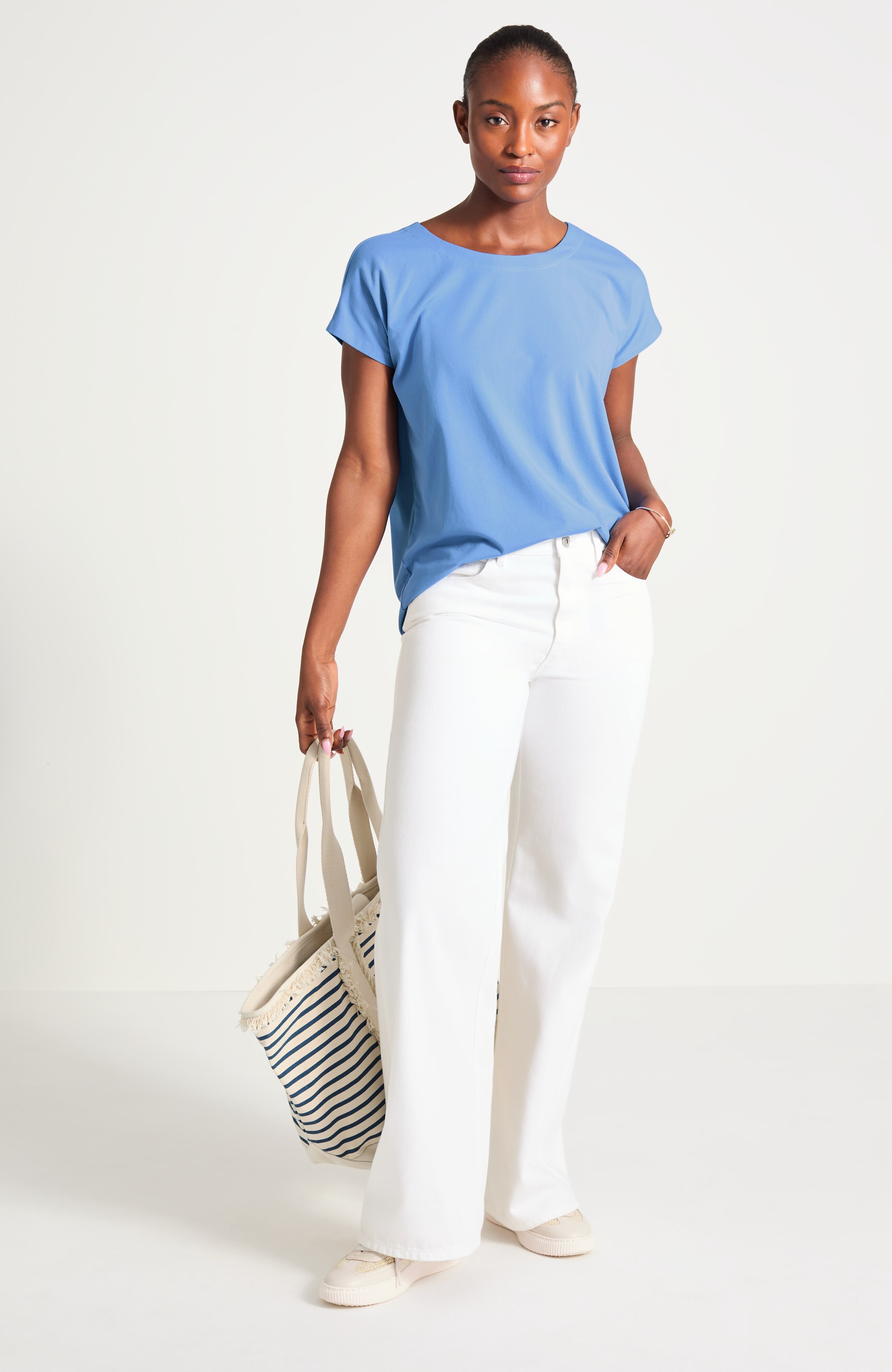 Luxe Supima® Scoop-Neck Tee | JJill