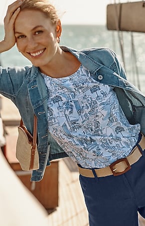 Image for Luxe Supima® Scoop-Neck Tee