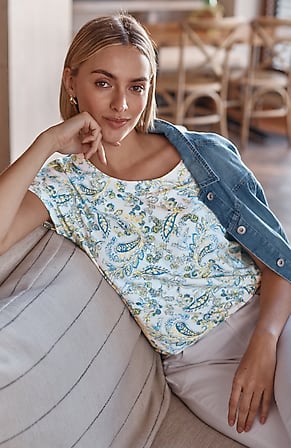 Image for Luxe Supima® Scoop-Neck Tee