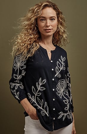 Image for Stencil-Embroidered Top