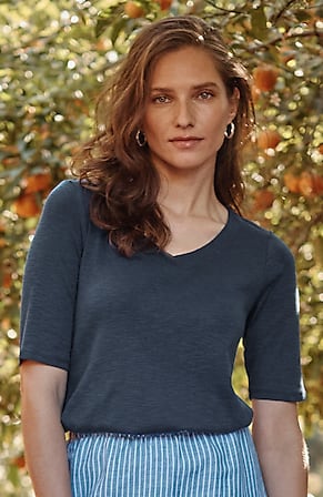 Image for Pima-Slub Elbow-Sleeve Tee