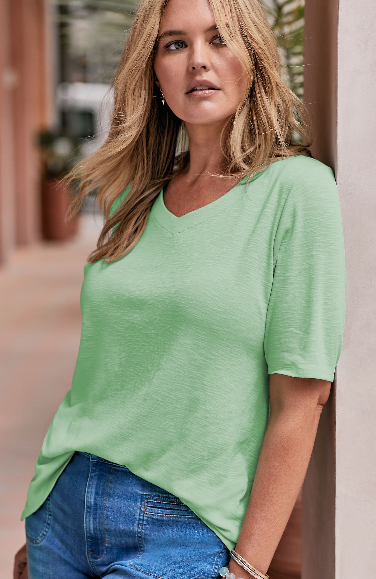 Jjill J.jill Pima-slub Elbow-sleeve Tee