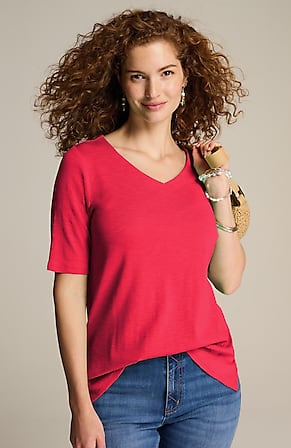 Image for Pima-Slub Elbow-Sleeve Tee