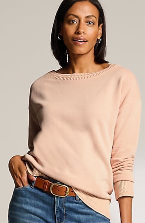 Image for Sweater-Trimmed Garment-Dyed Pullover