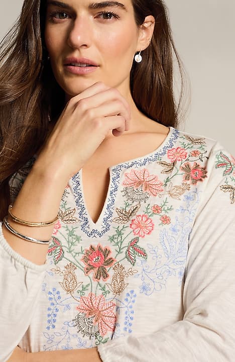vintage-embroidered floral top