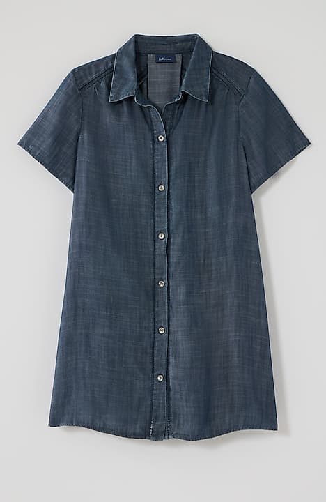 indigo button-front tunic