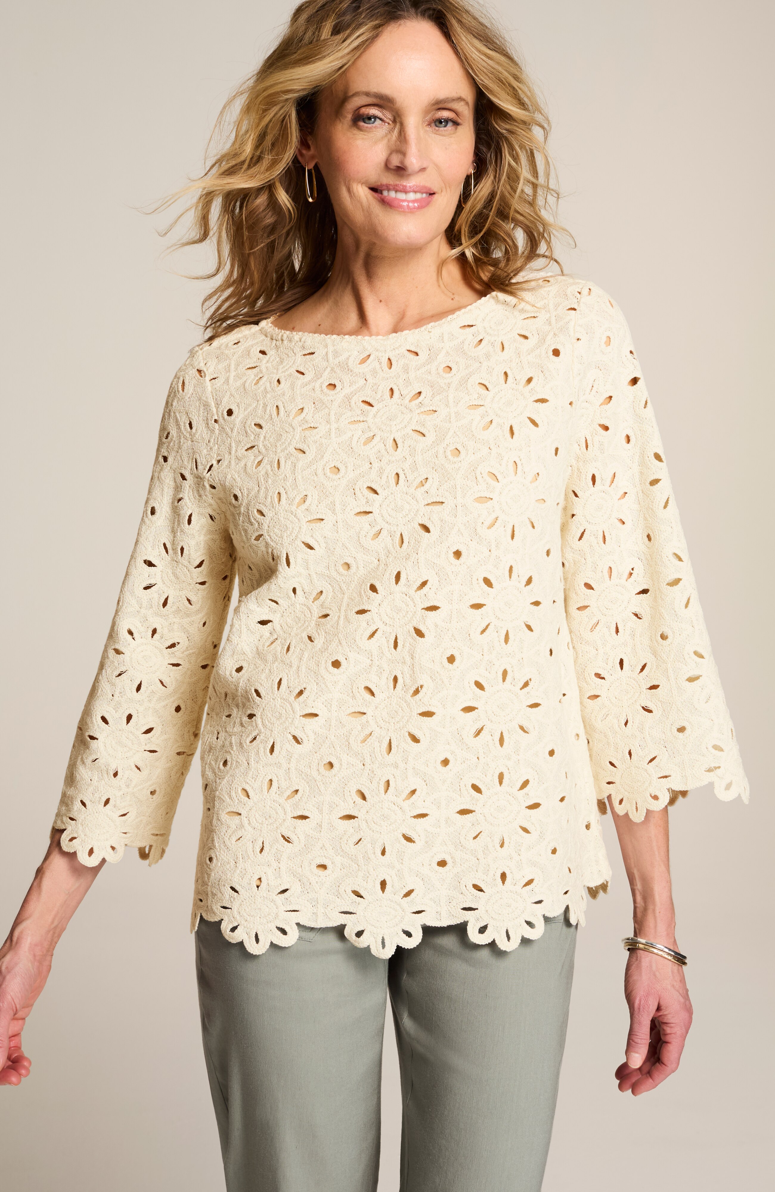 CROCHET-LACE TOP | JJill