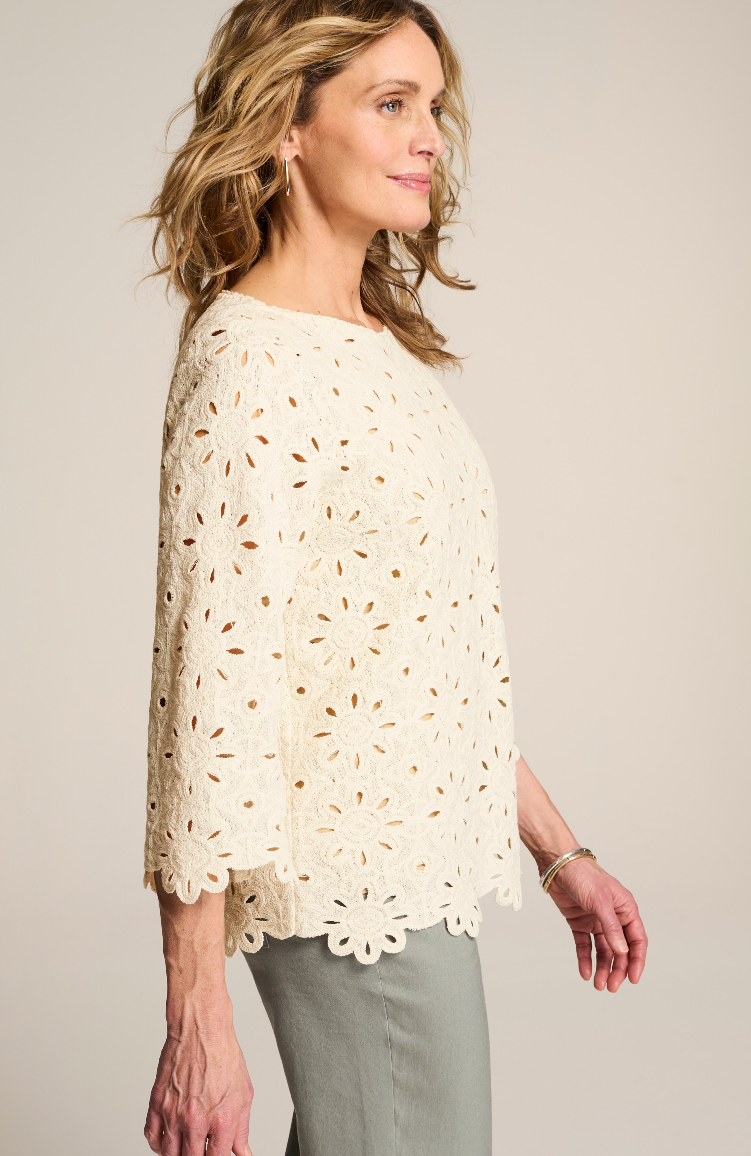 CROCHET-LACE TOP | JJill
