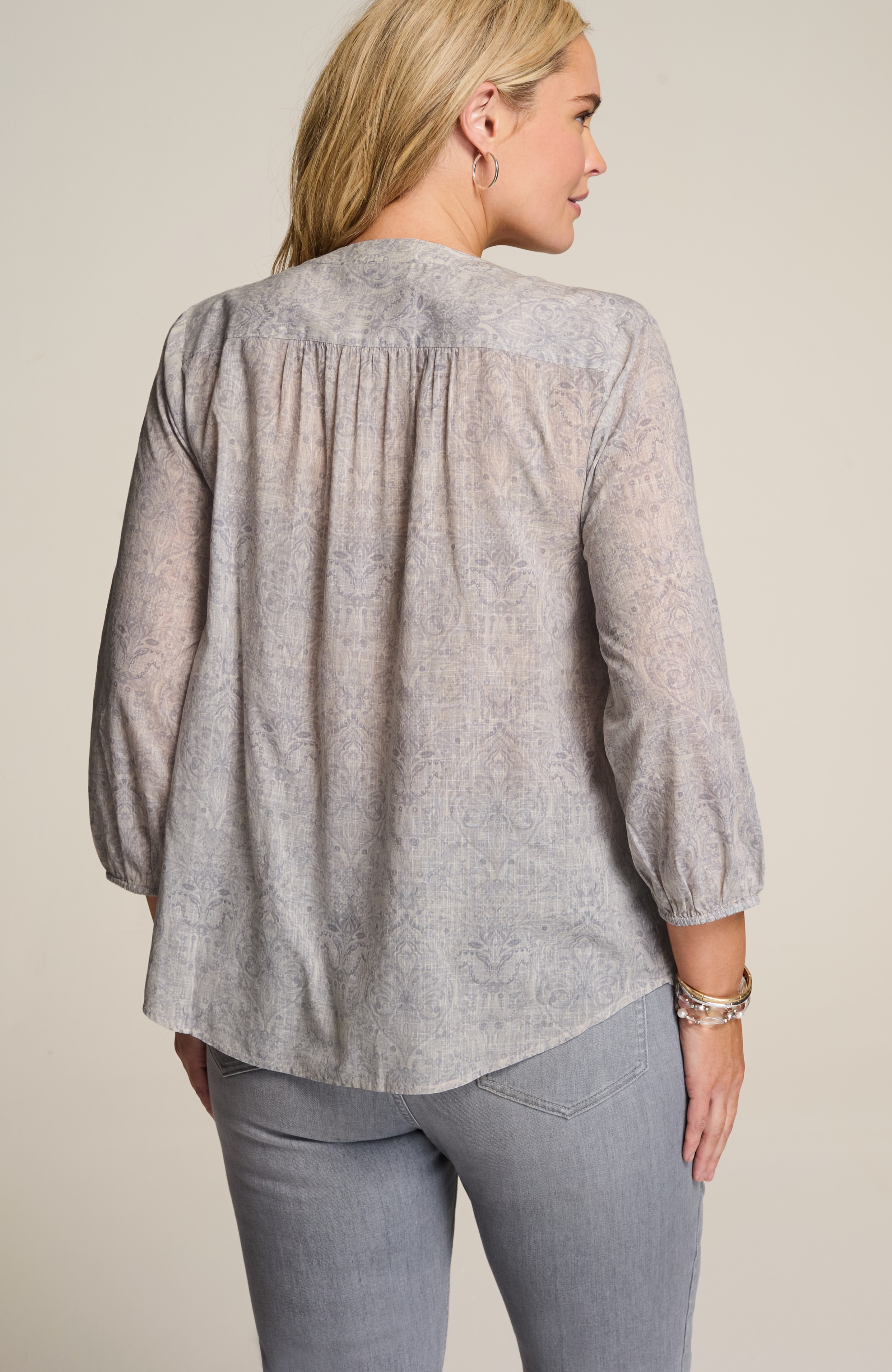 JOURNAL STANDARD◼︎relume Bellandi Pコート36 COTTON VOILE PRINTED & PINTUCKED TOP | JJill